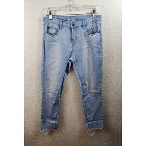 Articles Of Society Womens 29 Blue Light Wash Mid Rise Ram Hem Skinny Jeans